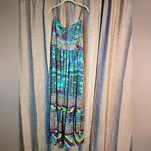 Betsey Johnson Colorful Boho Maxi Dress, Size 14